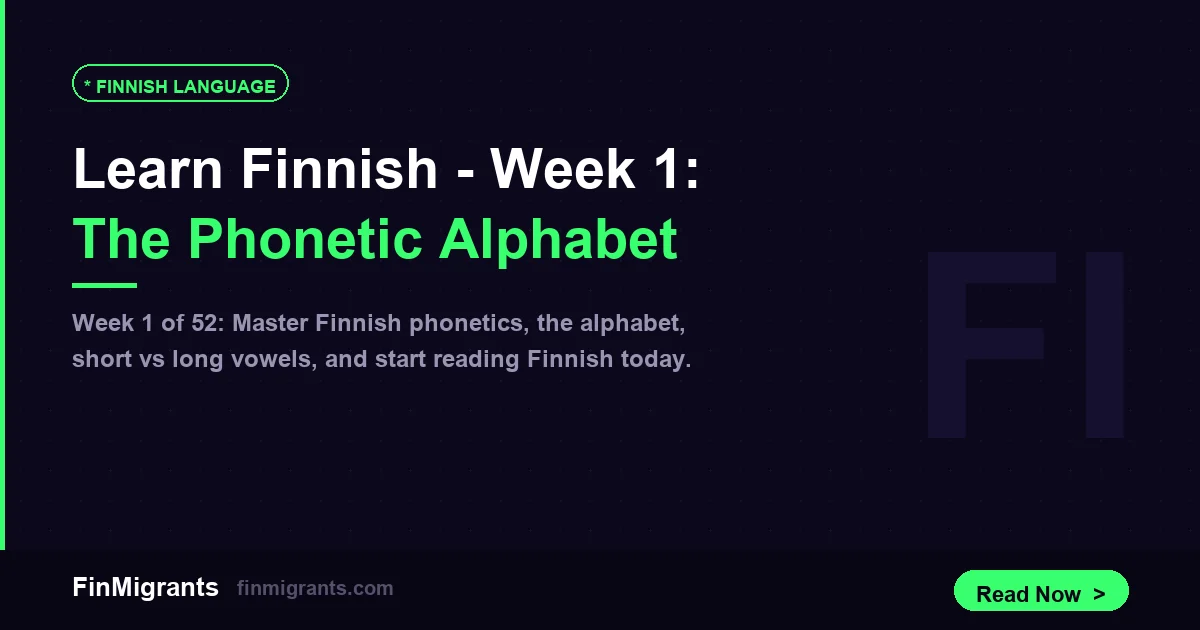 Learn Finnish &mdash; Week 1: The Phonetic Alphabet