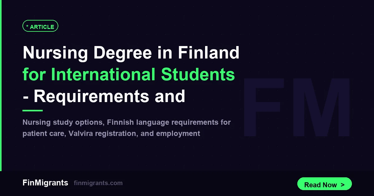 Nursing Degree in Finland for International Students — Requirements and Career Path